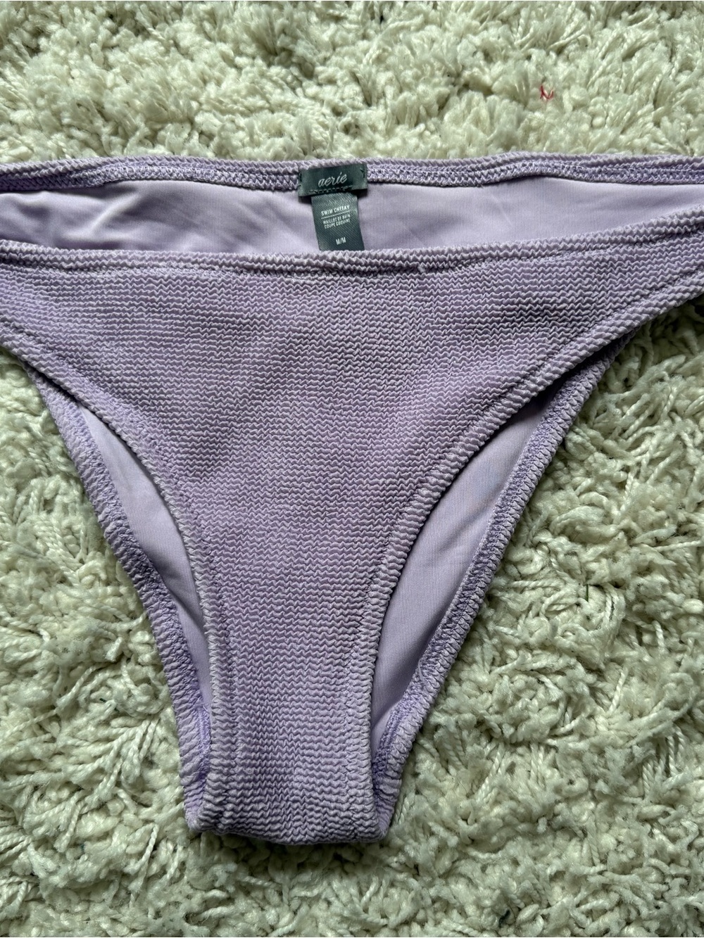 aerie Lavender Ribbed Swim Cheeky Bottoms